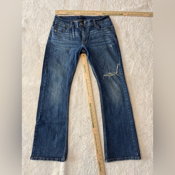 Levi’s 542 Jeans Women’s 14 Blue Denim Cotton Low Flare Flap Pocket Mid Rise - Picture 1 of 7